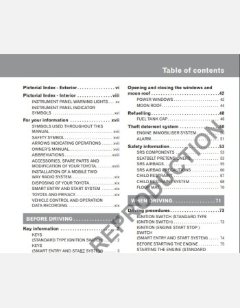 Toyota Camry Owners Manual In English